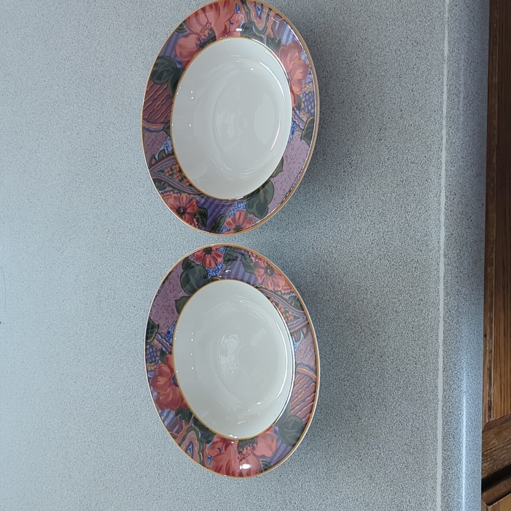 Set of Two Ambrosia Victoria Beale soup salad bowls.